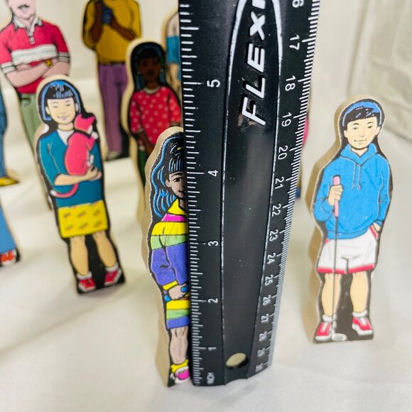 Vintage Inspired Wooden Children Figurines Set Wedgies Career Lot of 13 - Picture 4 of 16